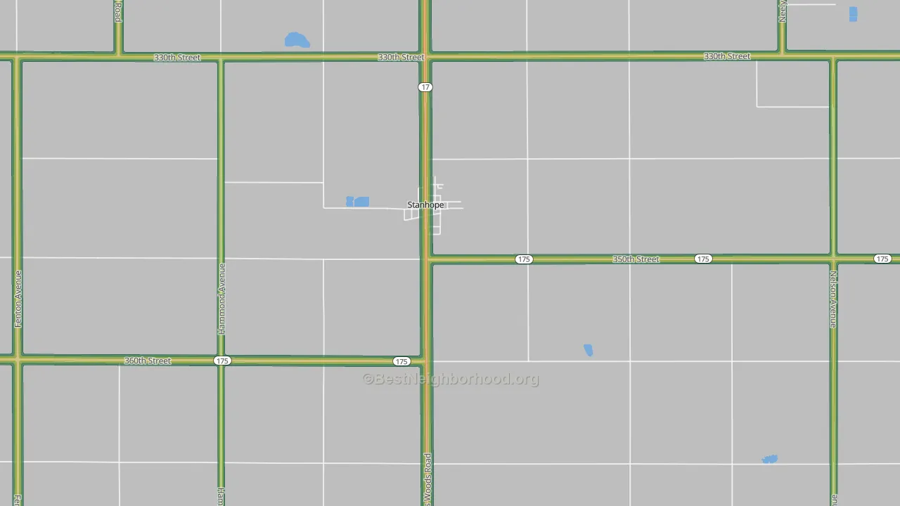 50246, IA Map of Noise Levels in 50246