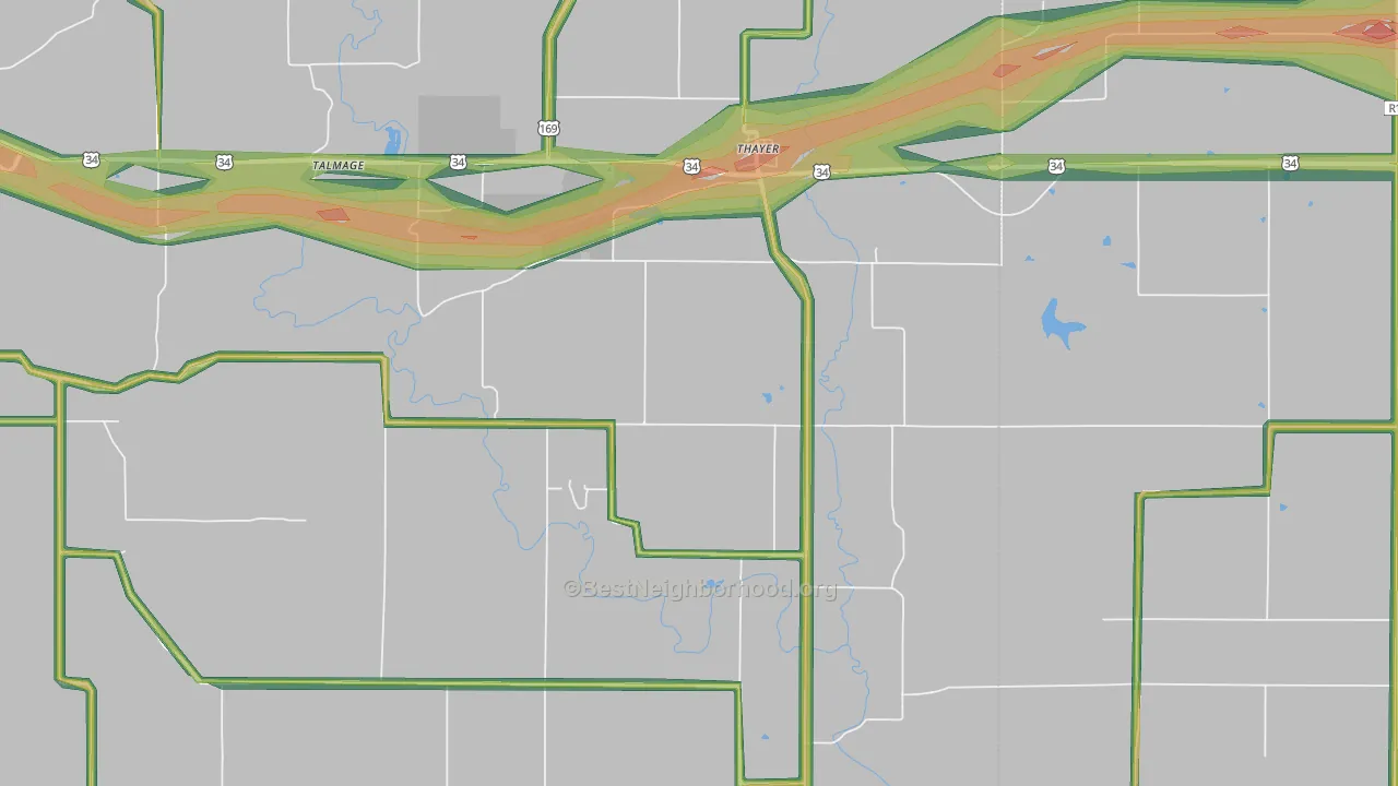 50254, IA Map of Noise Levels in 50254