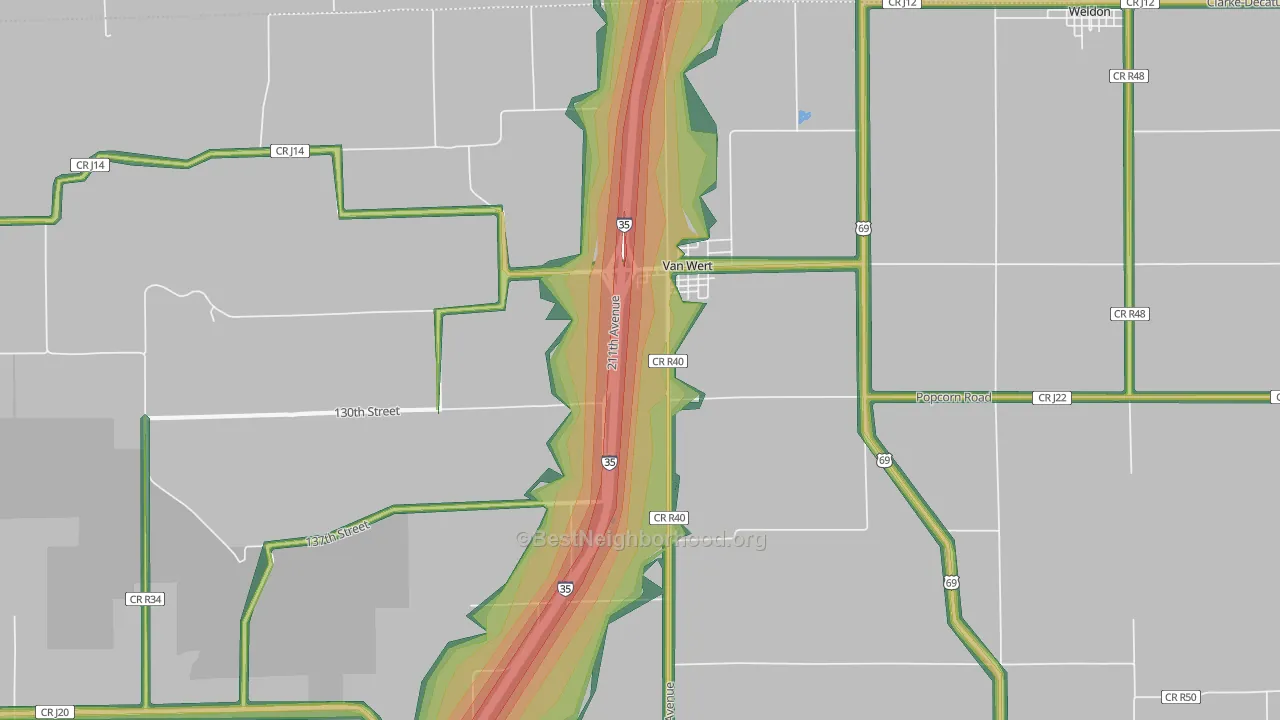 50262, IA Map of Noise Levels in 50262