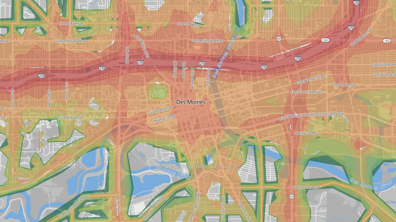 50309, IA Map of Noise Levels in 50309
