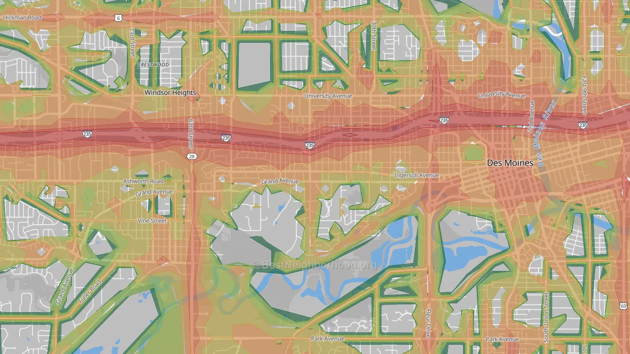 50312, IA Map of Noise Levels in 50312