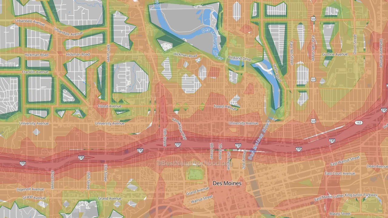 50314, IA Map of Noise Levels in 50314
