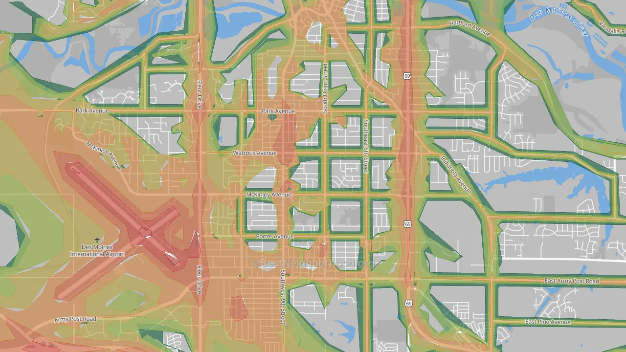 50315, IA Map of Noise Levels in 50315
