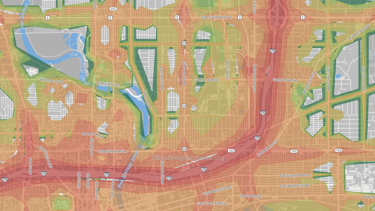 50316, IA Map of Noise Levels in 50316