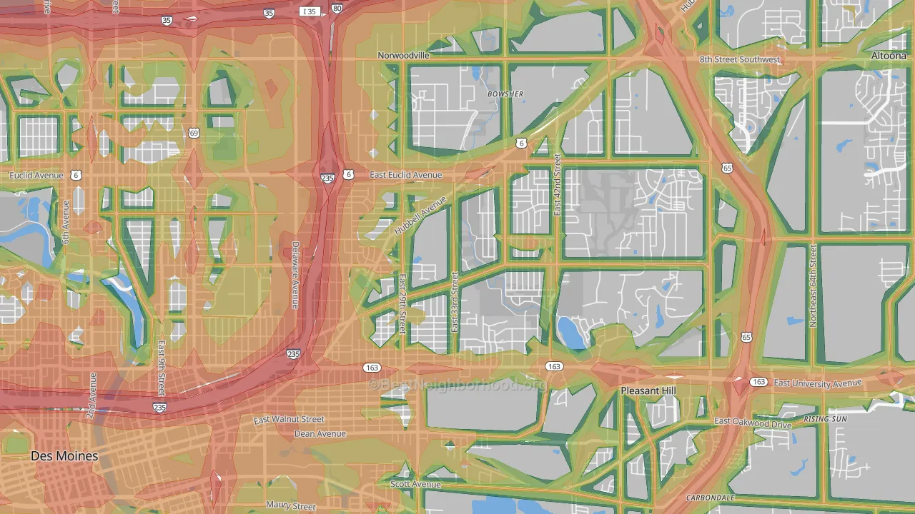 50317, IA Map of Noise Levels in 50317