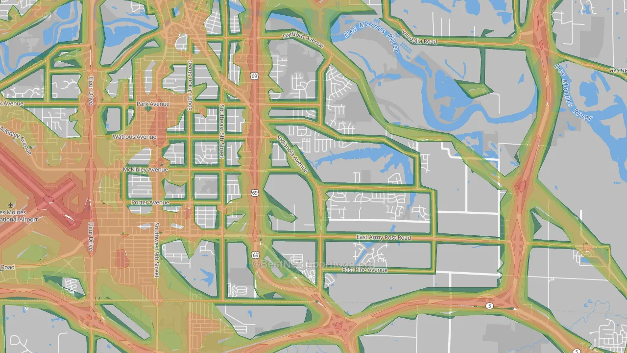 50320, IA Map of Noise Levels in 50320