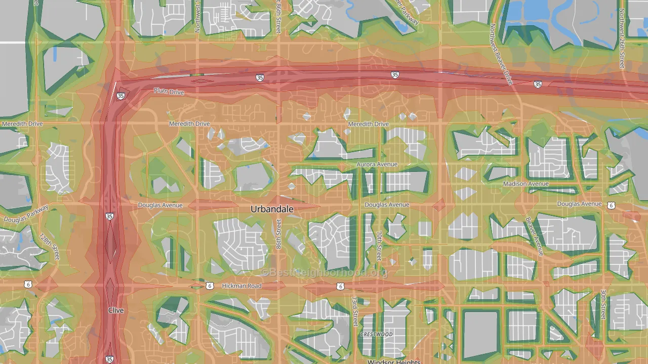 50322, IA Map of Noise Levels in 50322