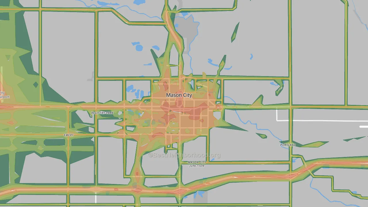 50401, IA Map of Noise Levels in 50401