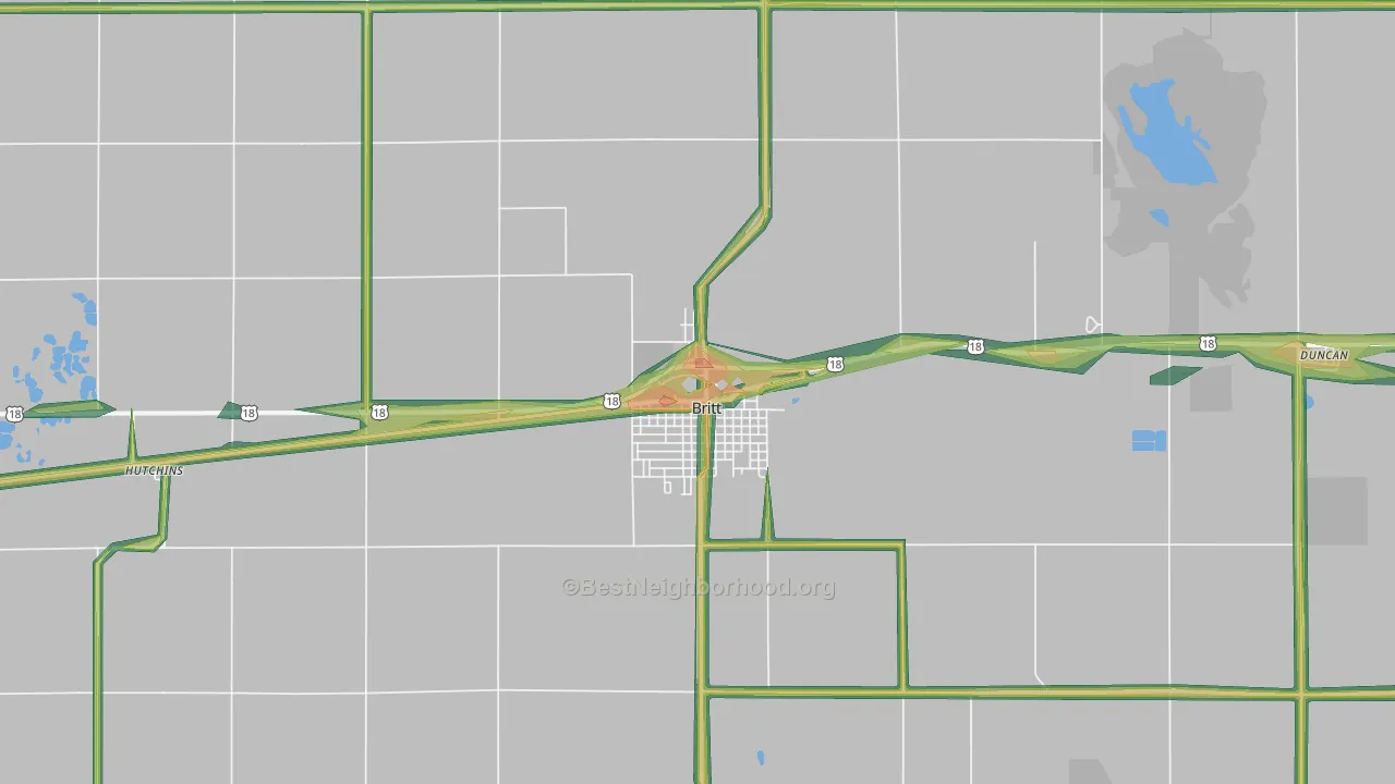 50423, IA Map of Noise Levels in 50423
