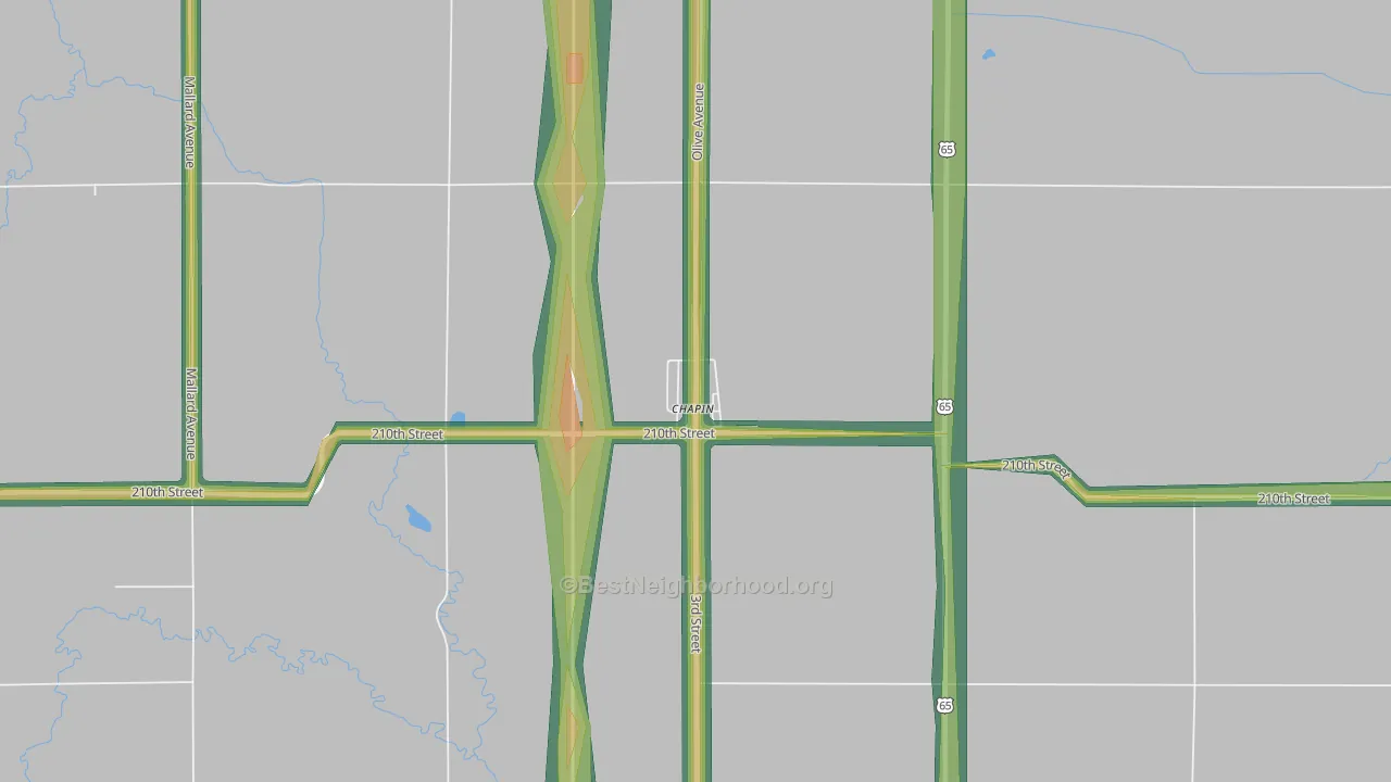 50427, IA Map of Noise Levels in 50427