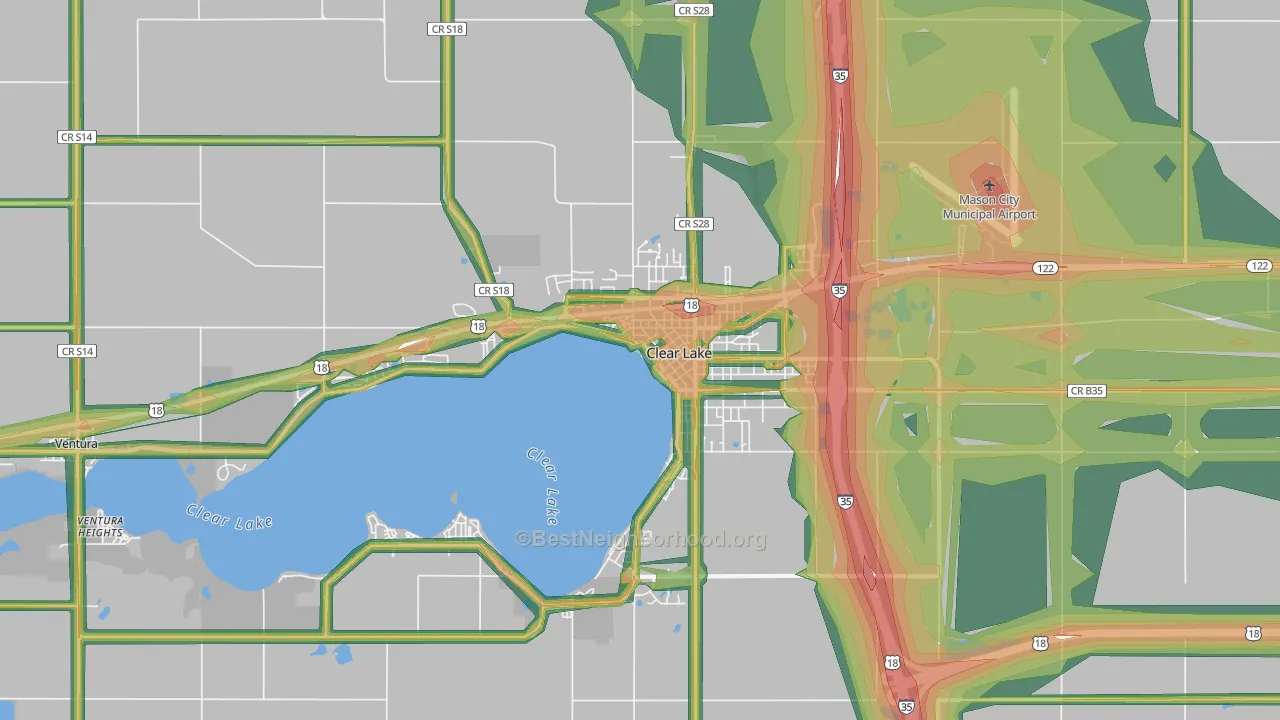 50428, IA Map of Noise Levels in 50428
