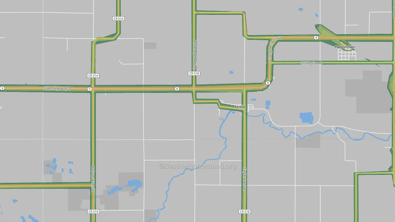 50434, IA Map of Noise Levels in 50434