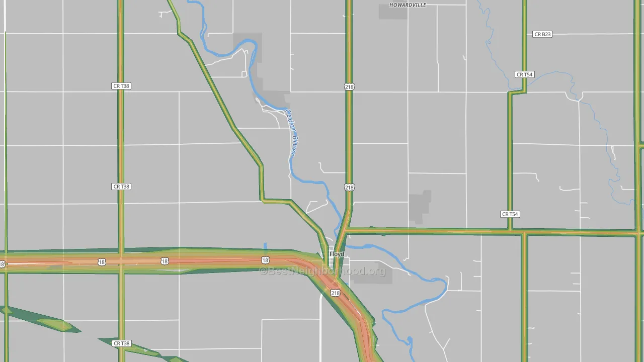 50435, IA Map of Noise Levels in 50435