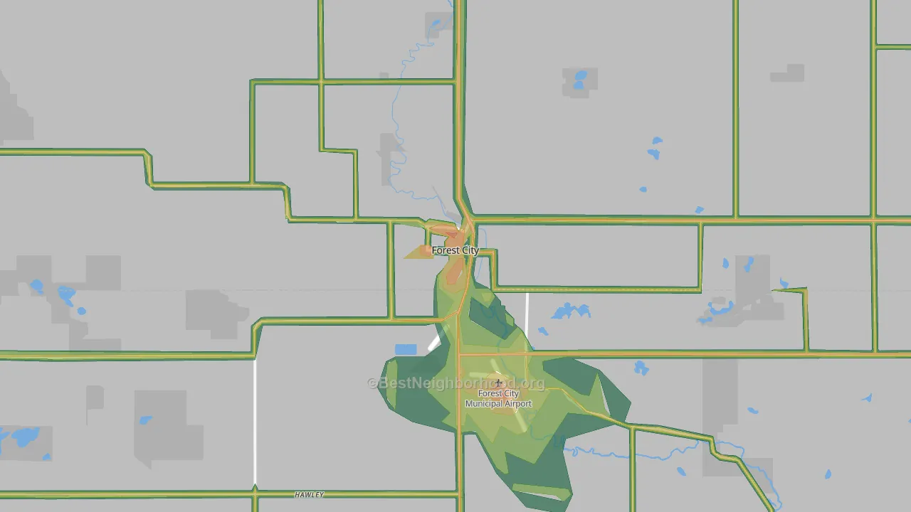 50436, IA Map of Noise Levels in 50436