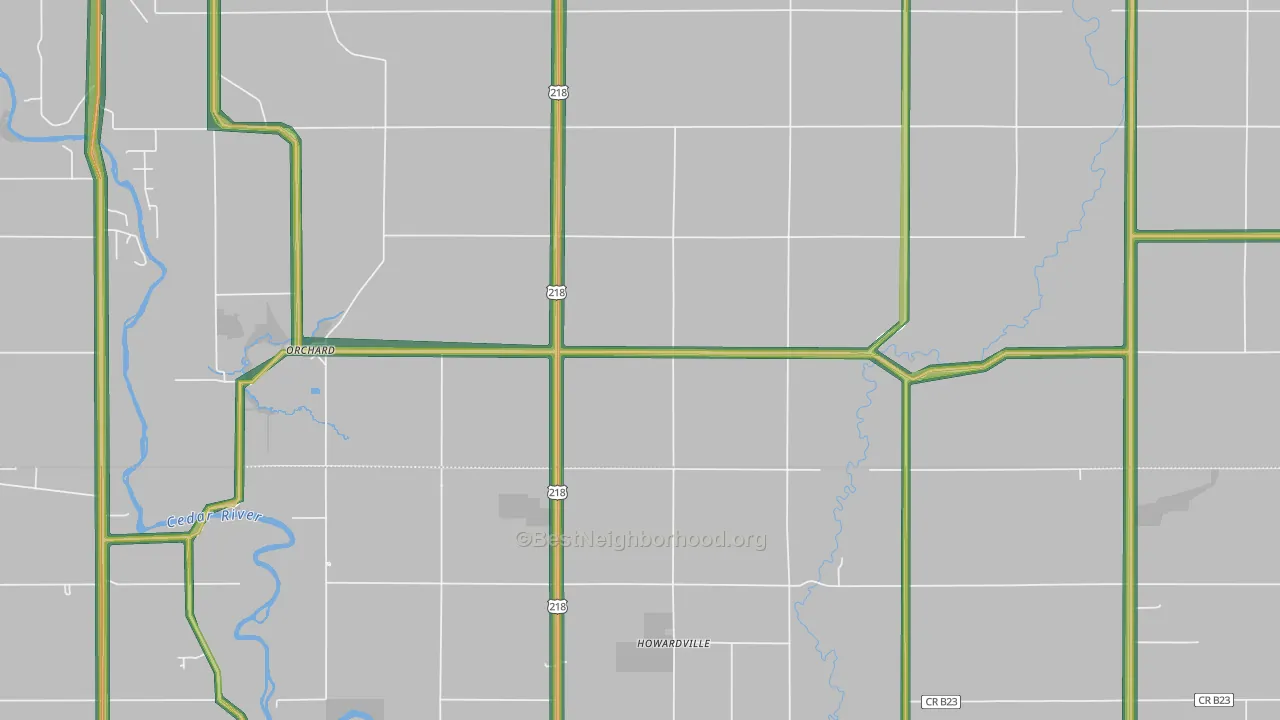 50460, IA Map of Noise Levels in 50460