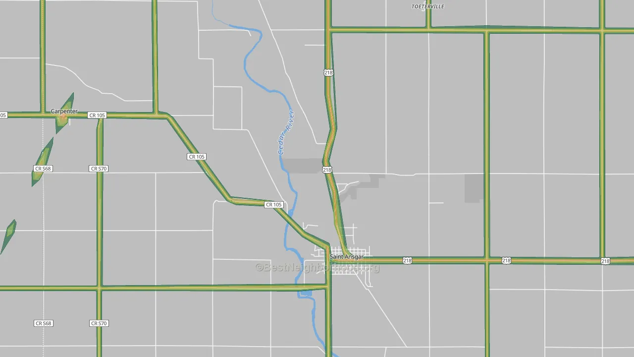 50472, IA Map of Noise Levels in 50472