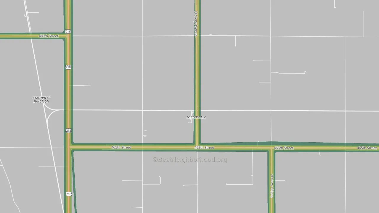 50481, IA Map of Noise Levels in 50481