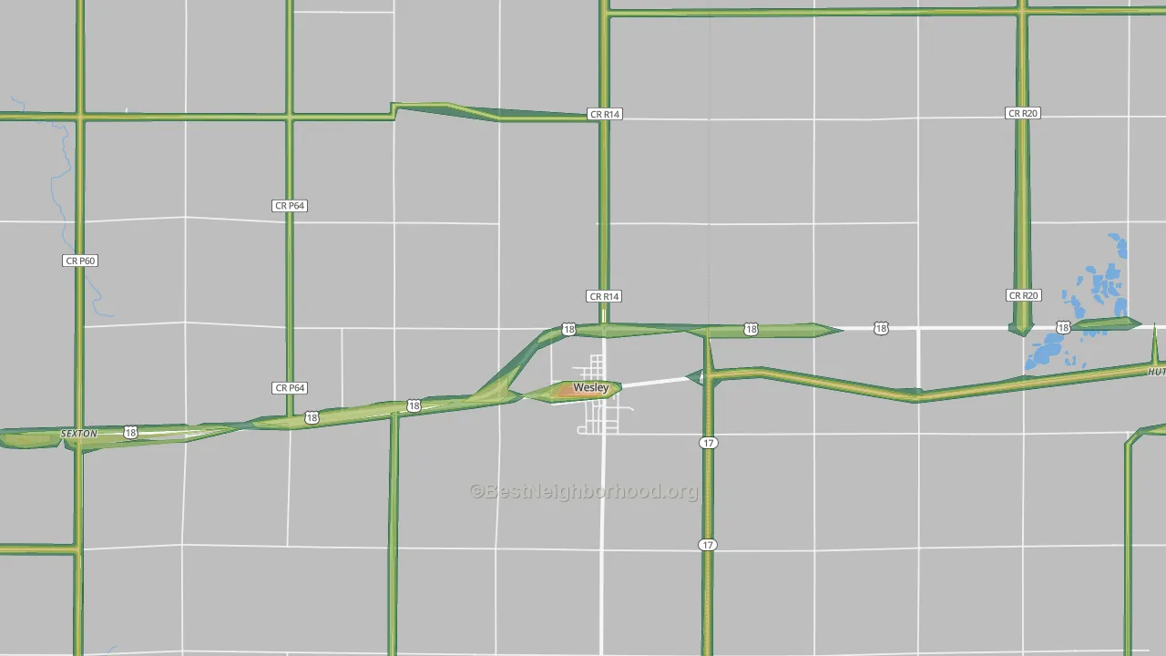 50483, IA Map of Noise Levels in 50483