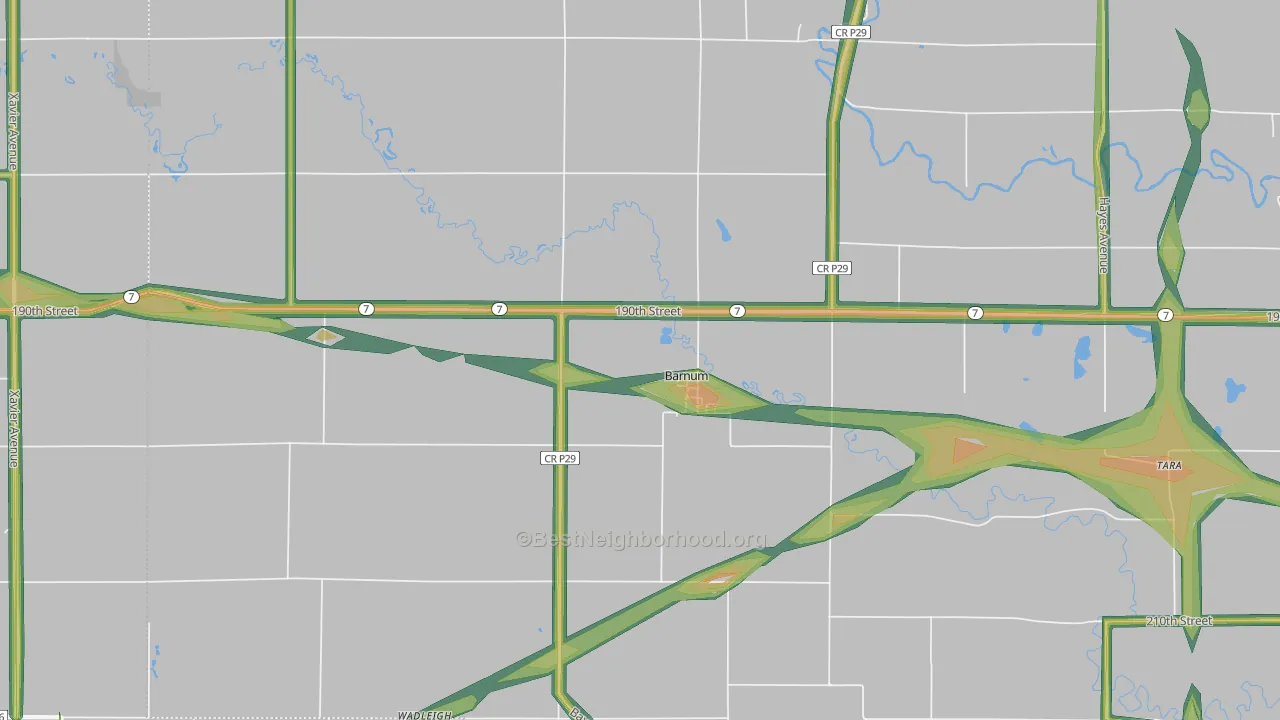 50518, IA Map of Noise Levels in 50518