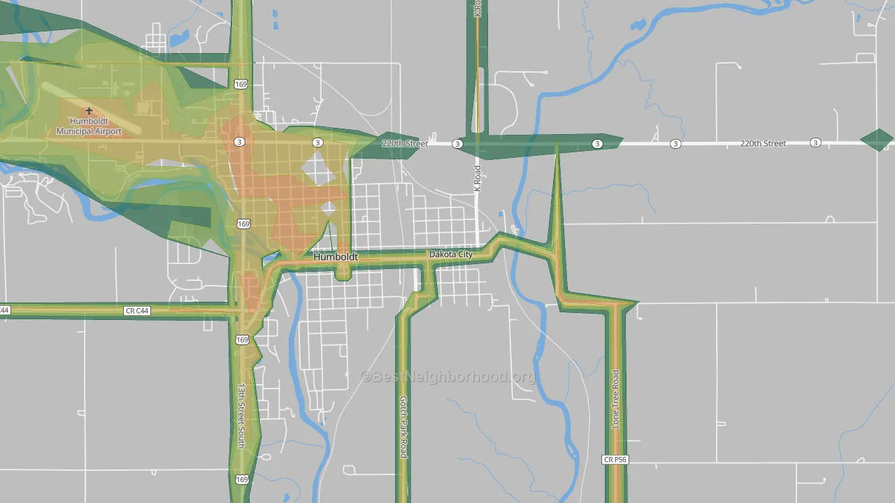 50529, IA Map of Noise Levels in 50529