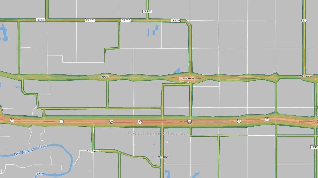 50532, IA Map of Noise Levels in 50532