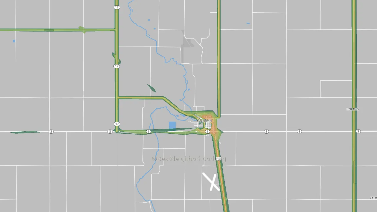 50542, IA Map of Noise Levels in 50542