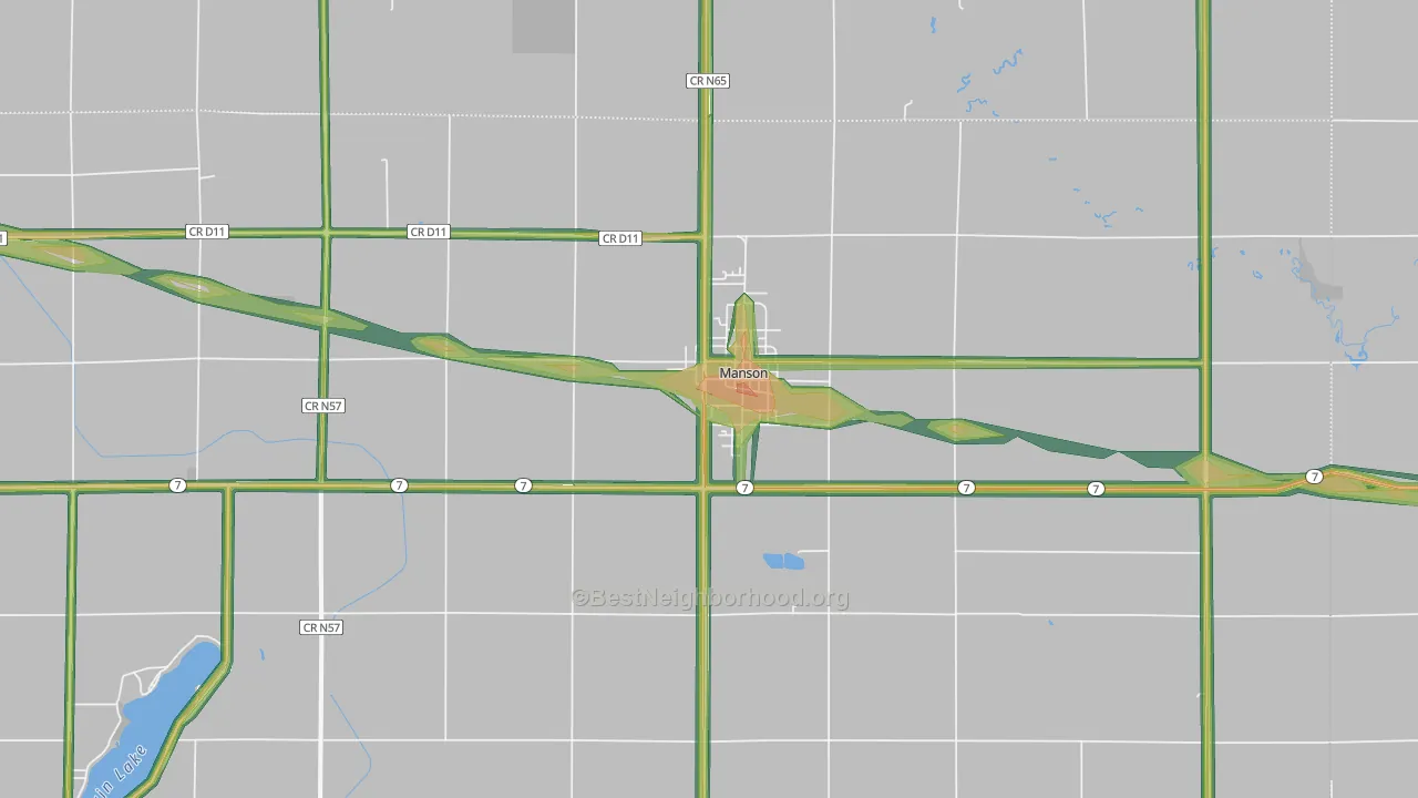 50563, IA Map of Noise Levels in 50563