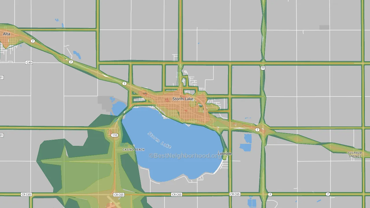 50588, IA Map of Noise Levels in 50588