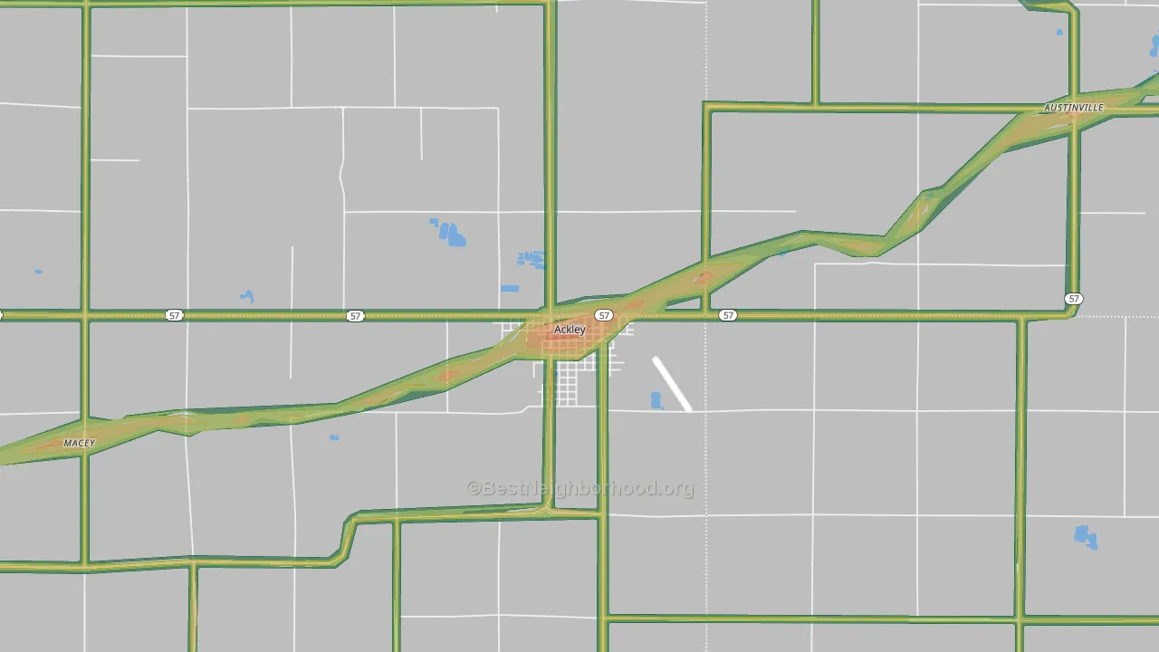 50601, IA Map of Noise Levels in 50601