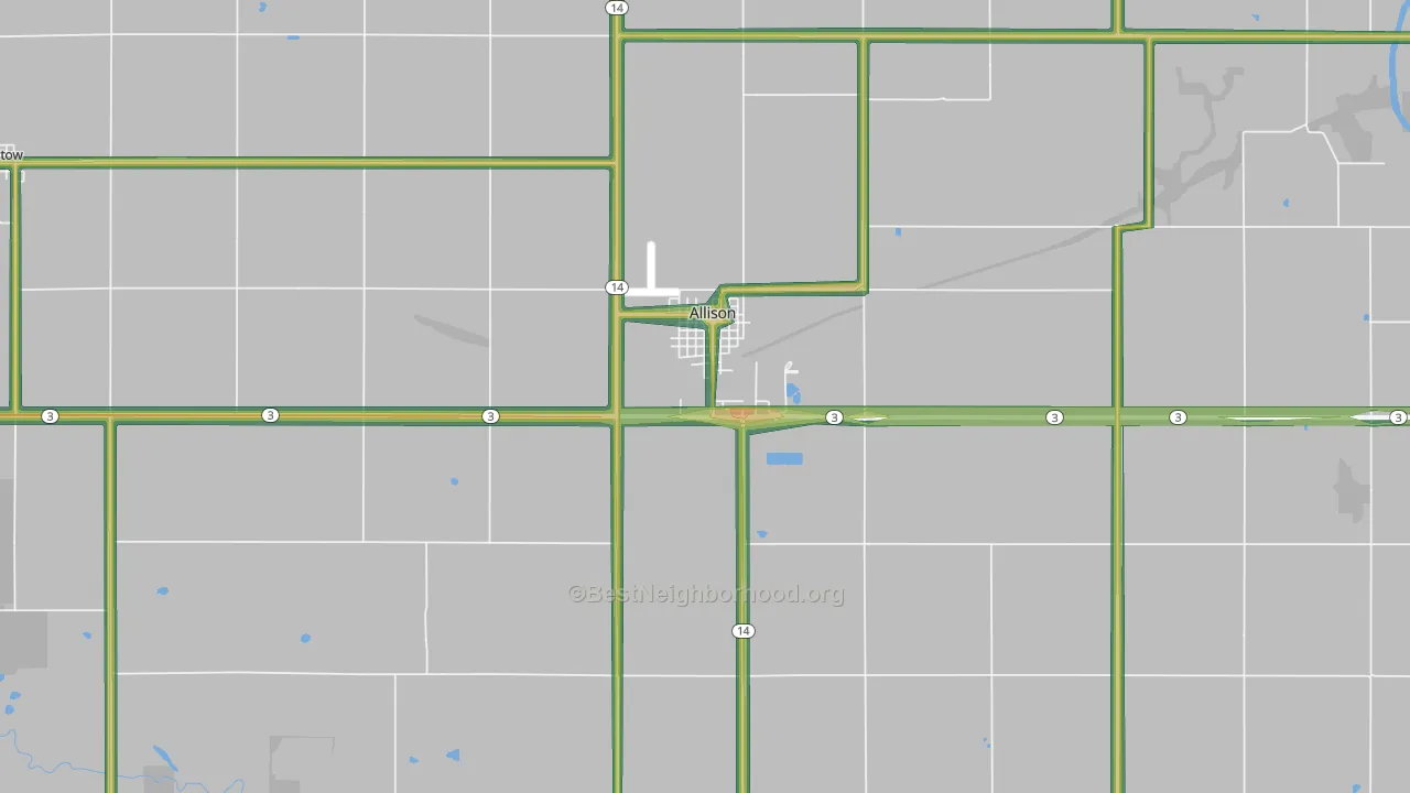 50602, IA Map of Noise Levels in 50602