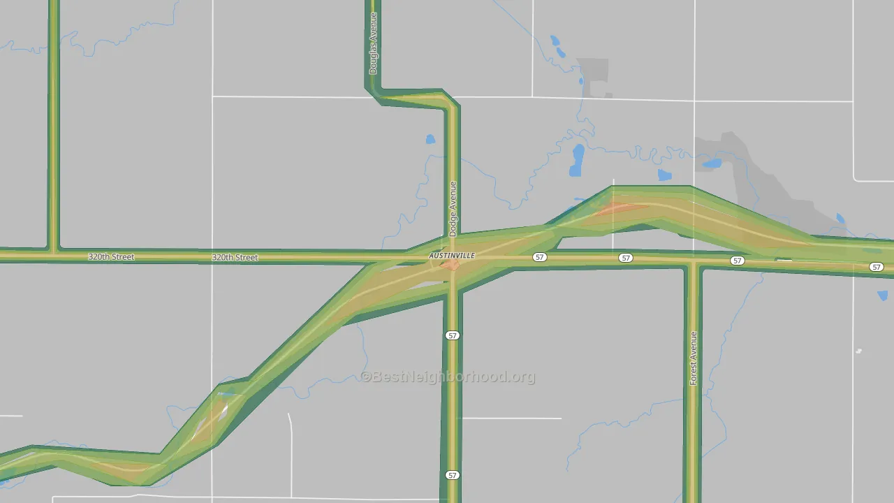 50608, IA Map of Noise Levels in 50608