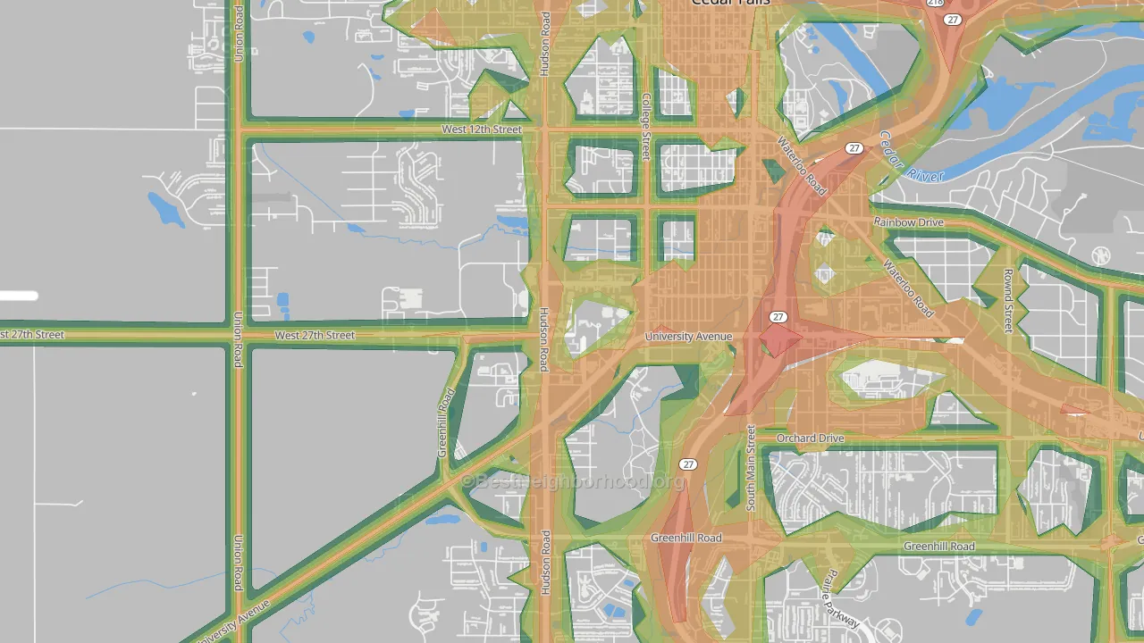 50614, IA Map of Noise Levels in 50614