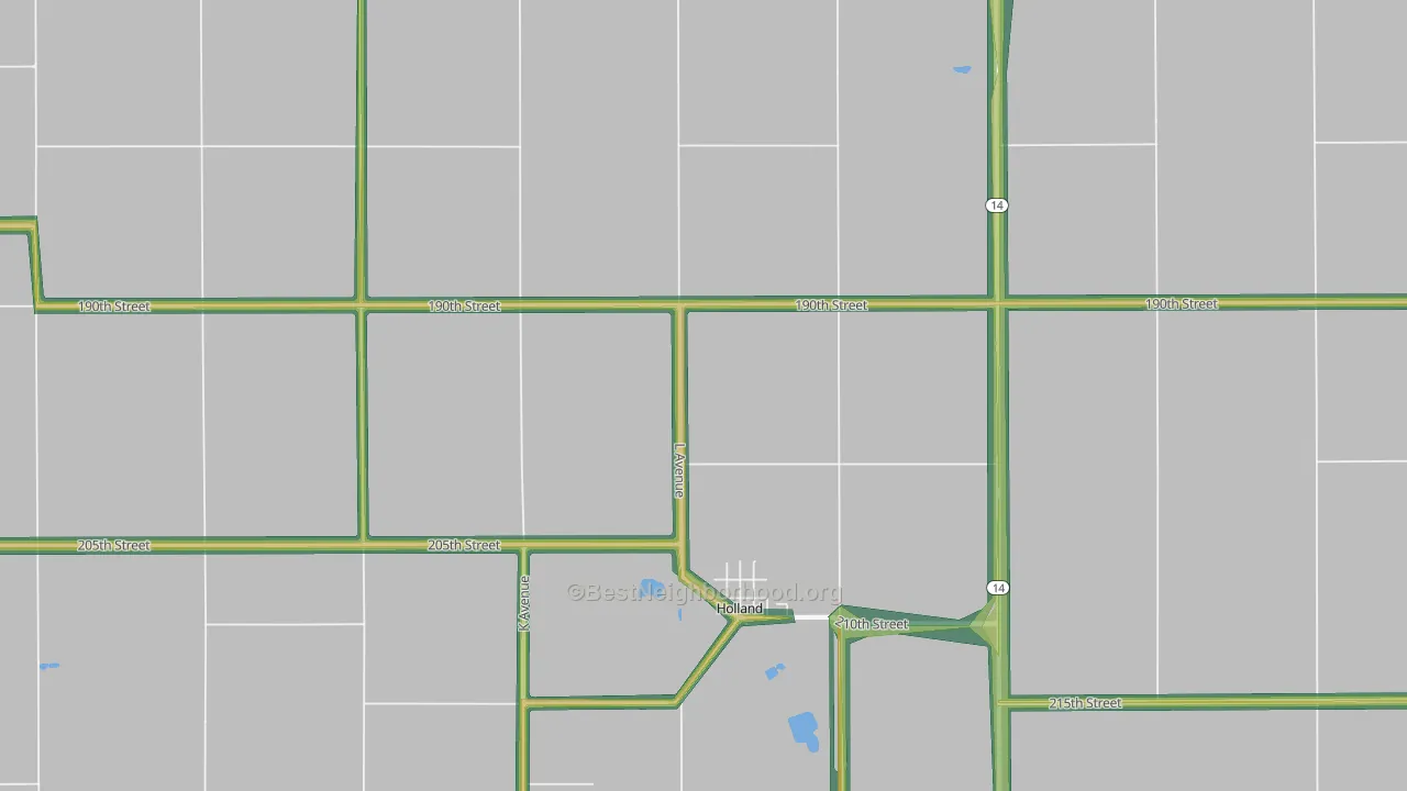 50642, IA Map of Noise Levels in 50642