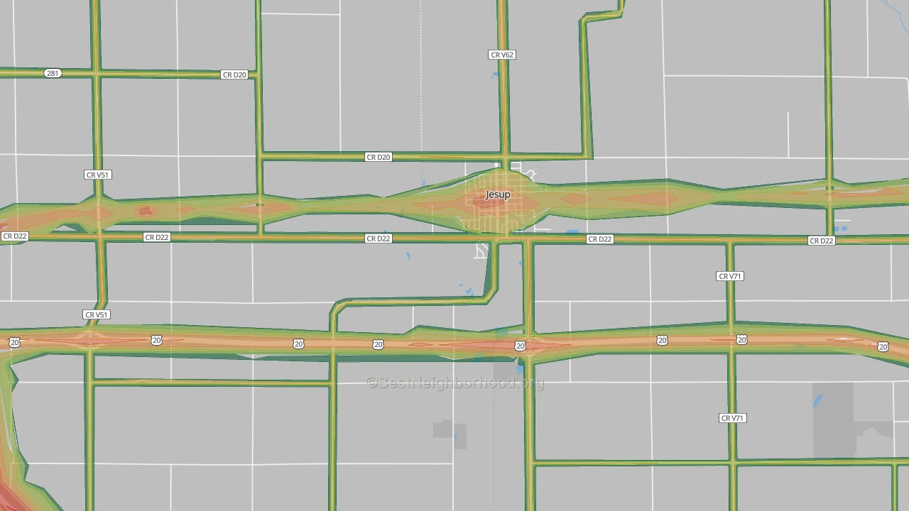 50648, IA Map of Noise Levels in 50648