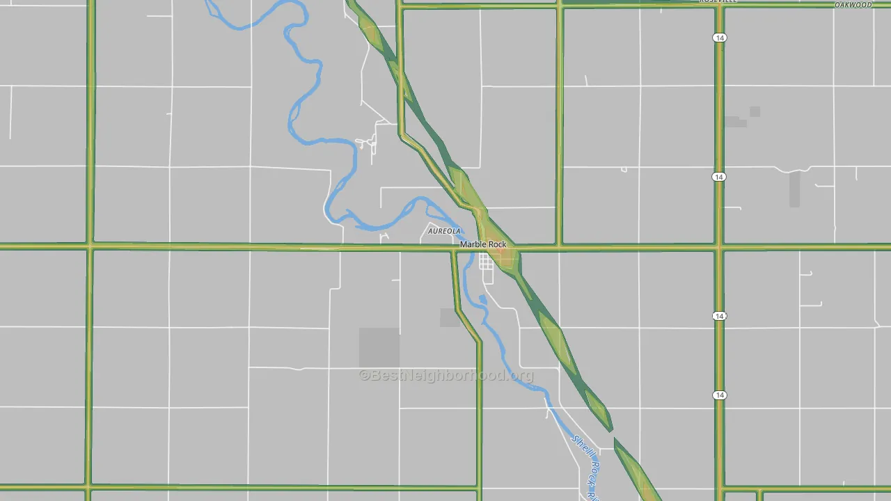 50653, IA Map of Noise Levels in 50653
