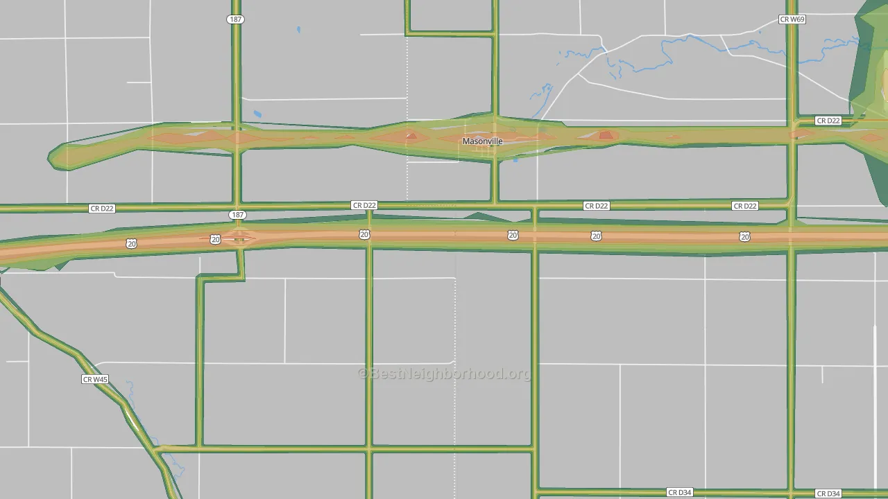 50654, IA Map of Noise Levels in 50654