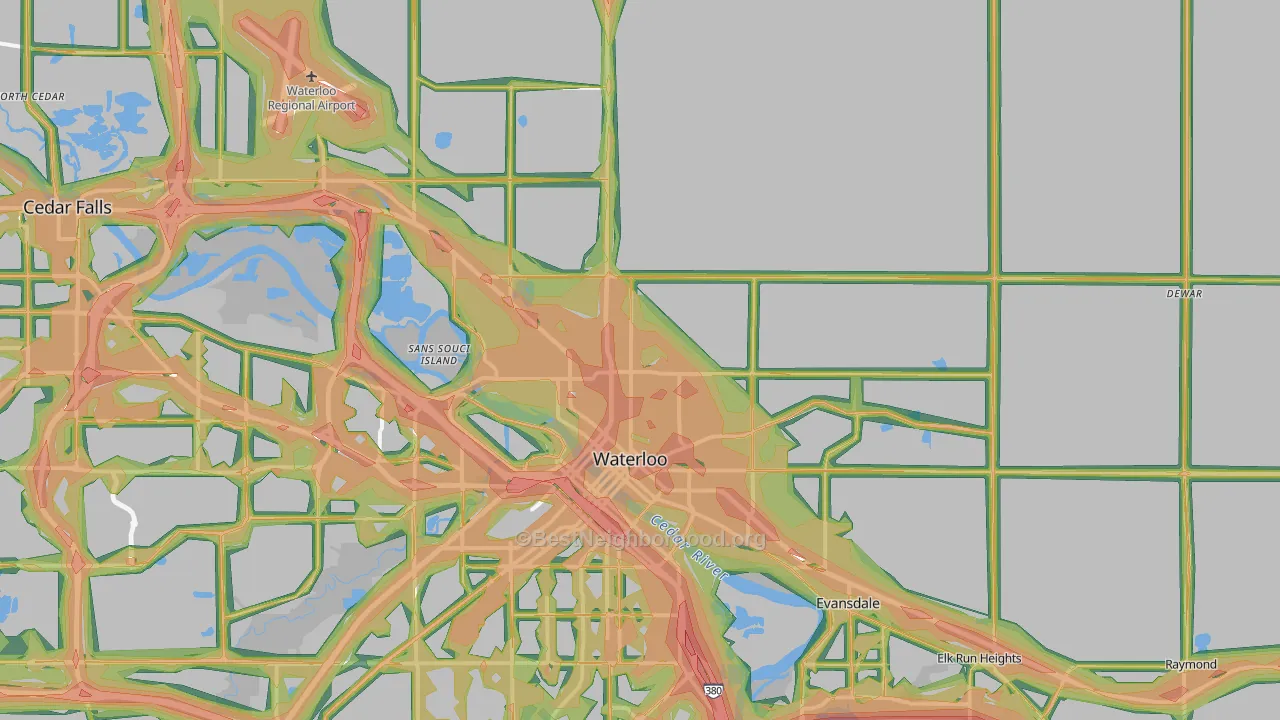 50703, IA Map of Noise Levels in 50703