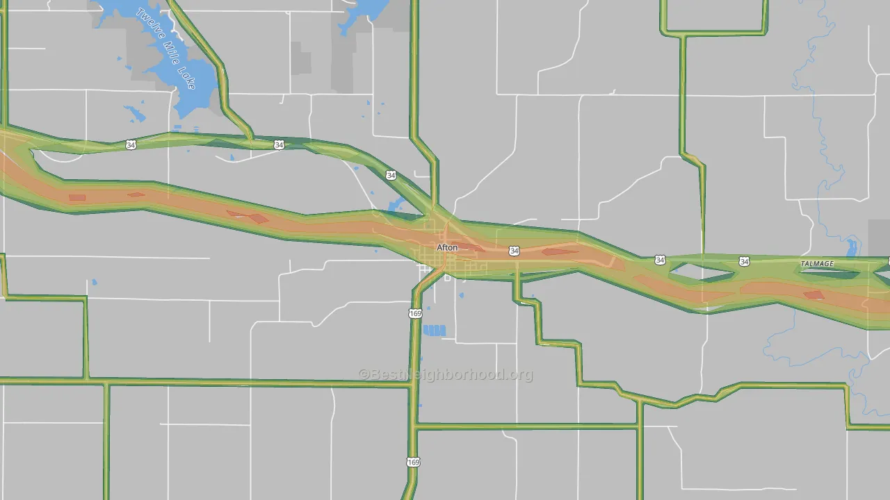 50830, IA Map of Noise Levels in 50830