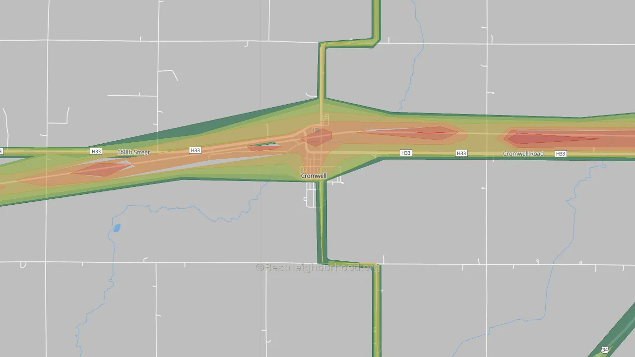 50842, IA Map of Noise Levels in 50842
