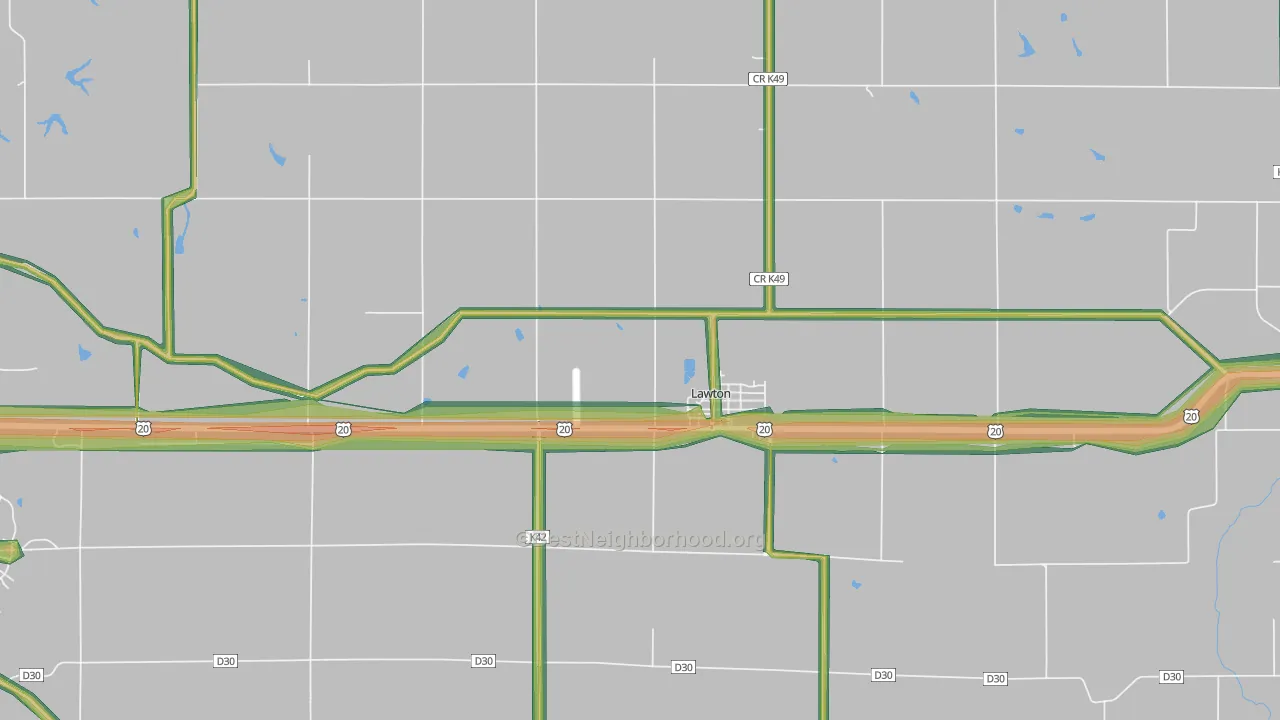 51030, IA Map of Noise Levels in 51030