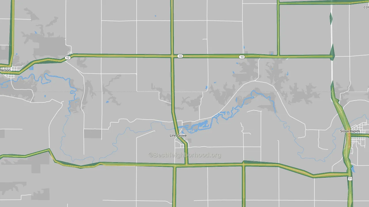 51033, IA Map of Noise Levels in 51033