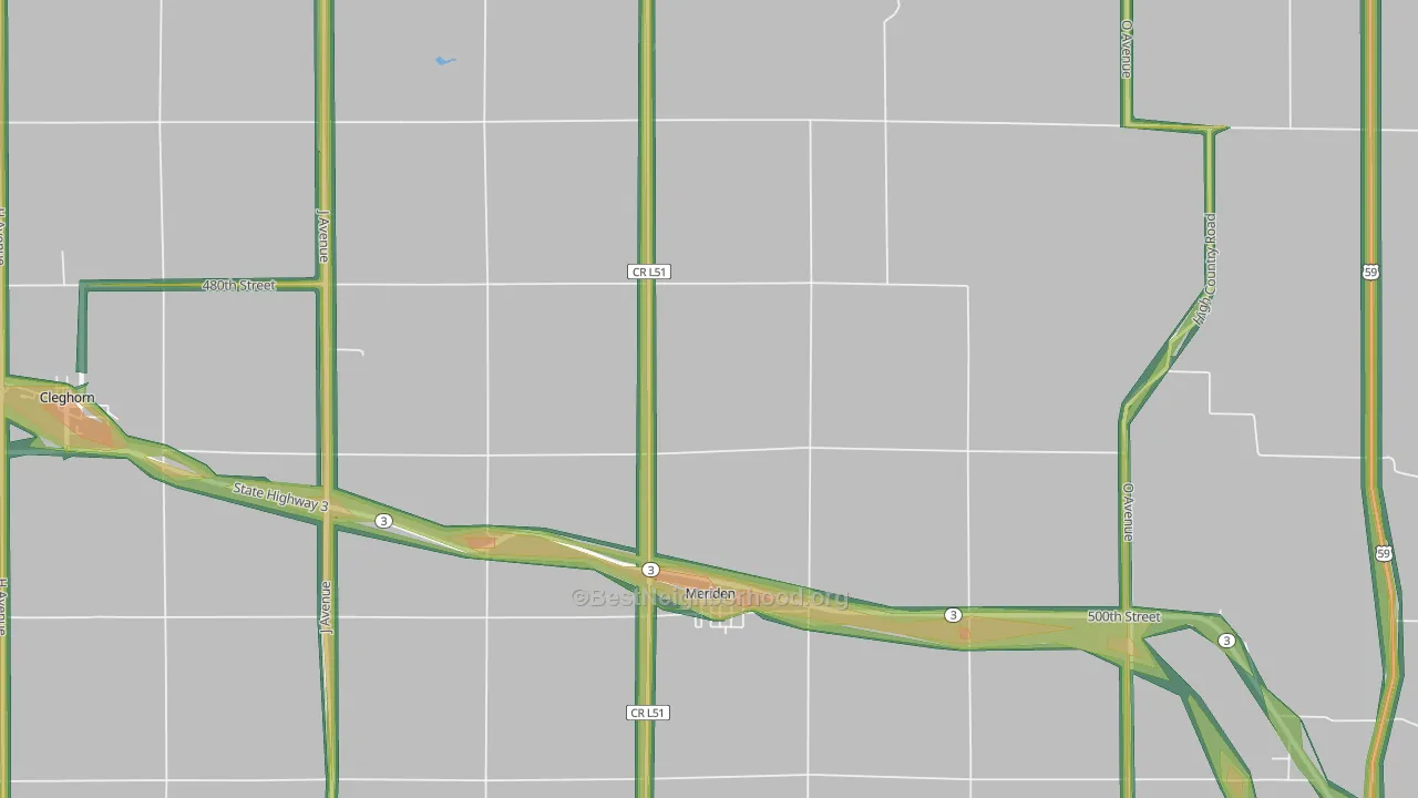 51037, IA Map of Noise Levels in 51037