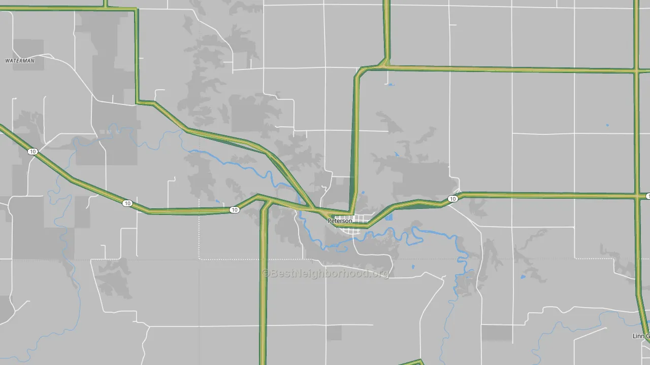 51047, IA Map of Noise Levels in 51047