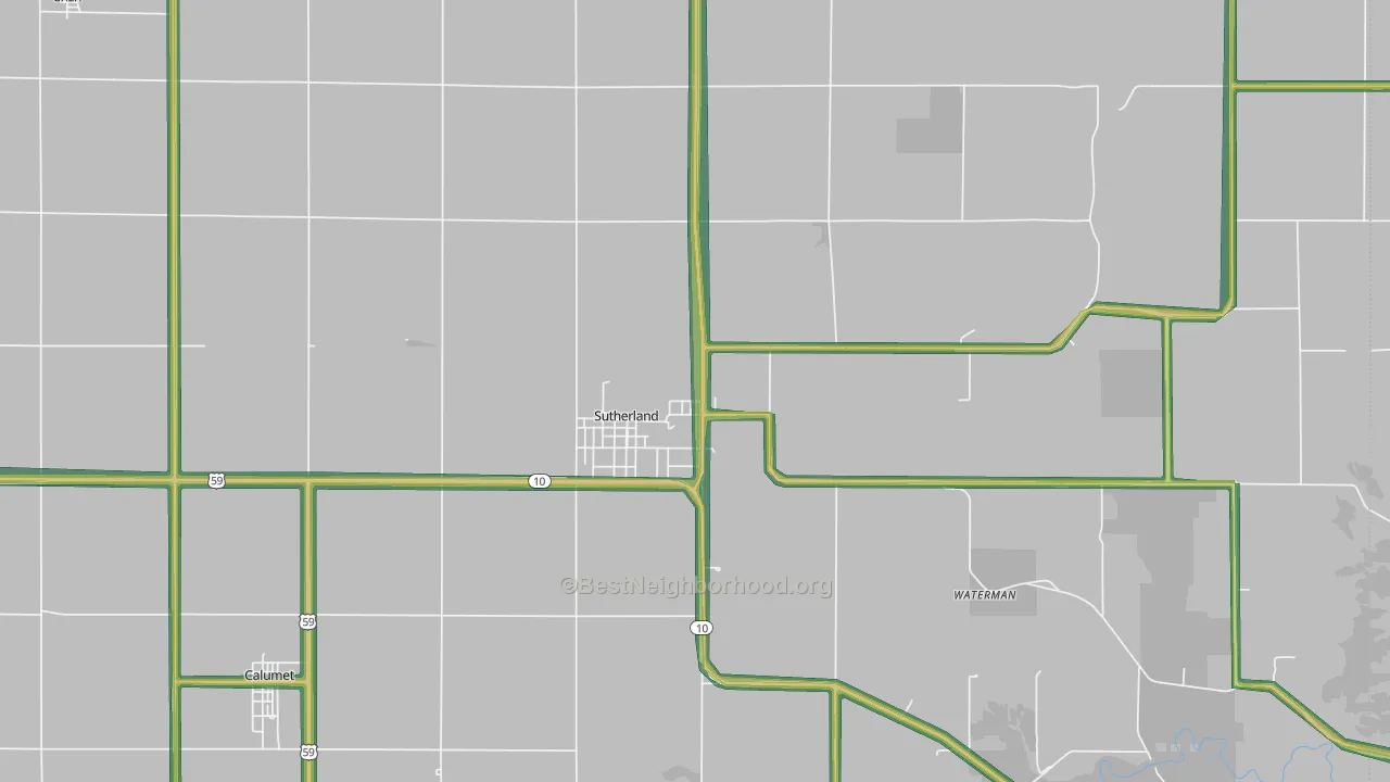 51058, IA Map of Noise Levels in 51058