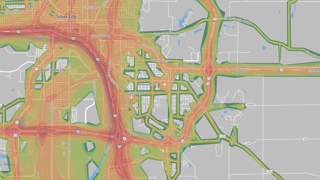 51106, IA Map of Noise Levels in 51106