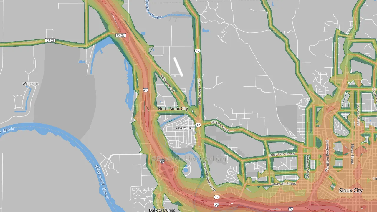 51109, IA Map of Noise Levels in 51109