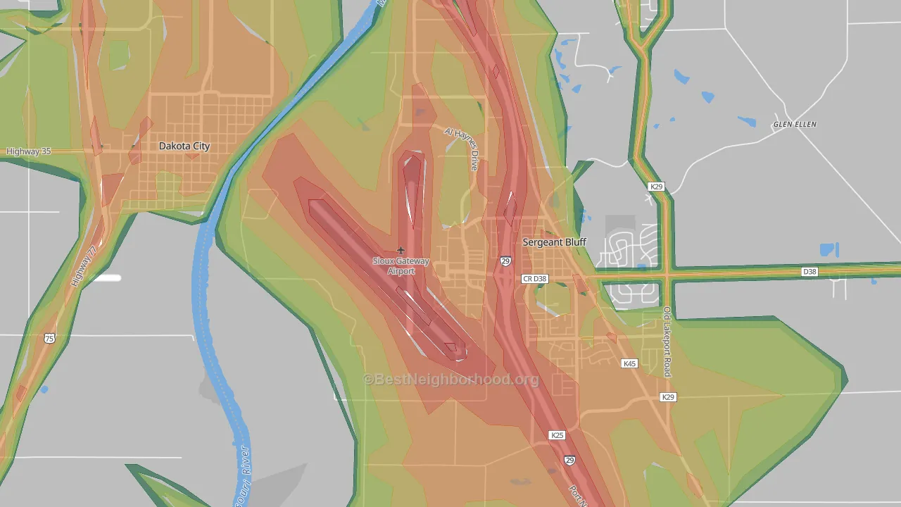 51111, IA Map of Noise Levels in 51111