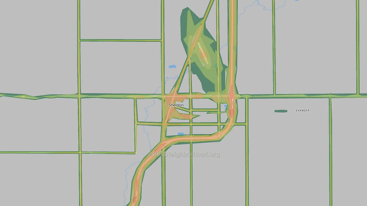 51201, IA Map of Noise Levels in 51201