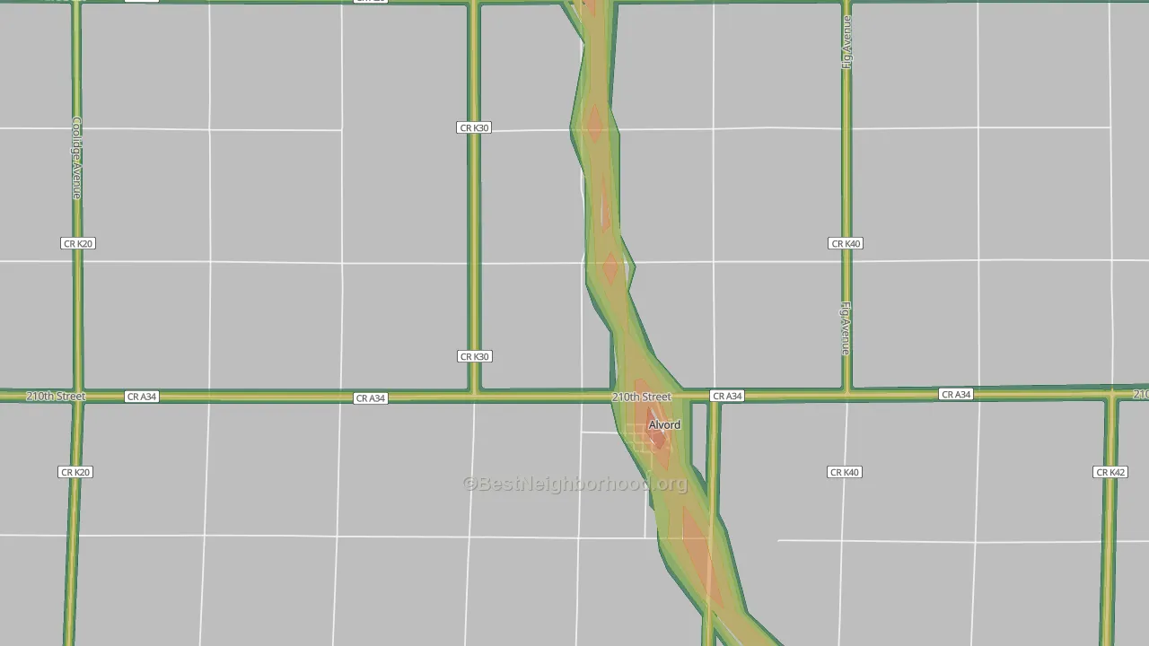 51230, IA Map of Noise Levels in 51230