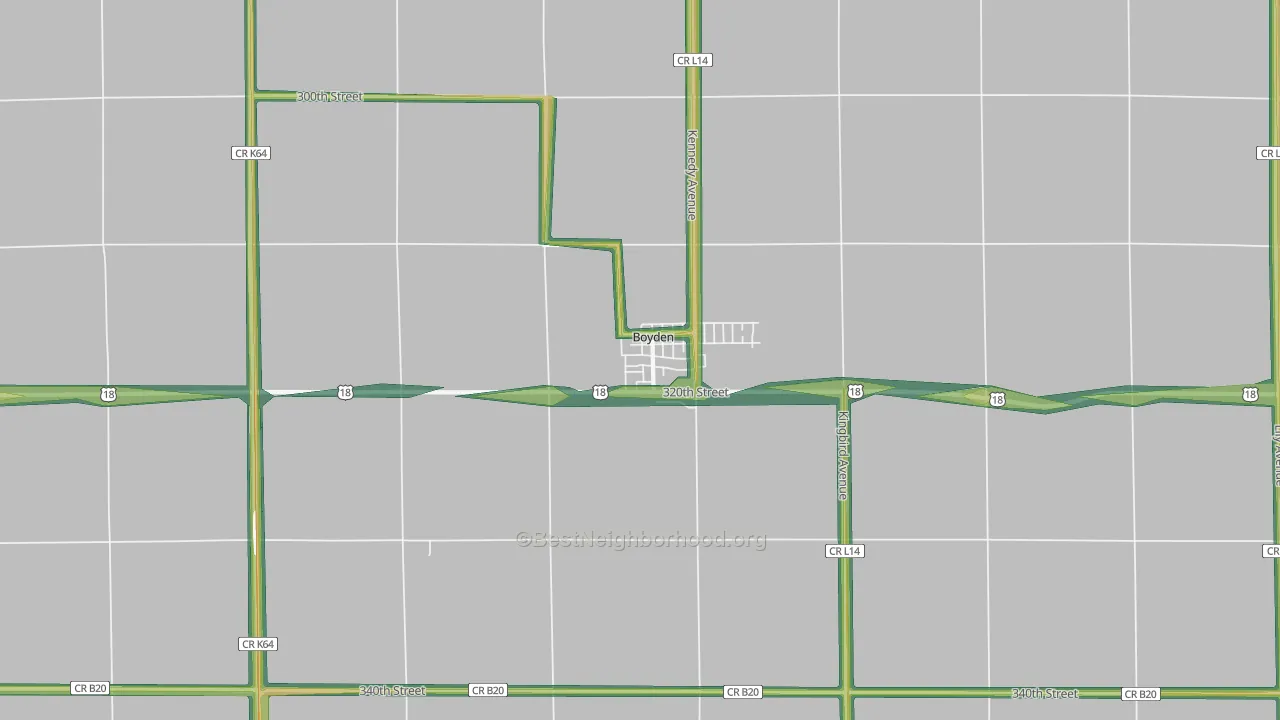 51234, IA Map of Noise Levels in 51234